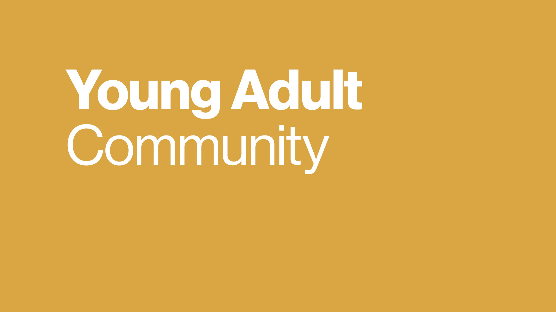 Young Adult Community Young Adult Community