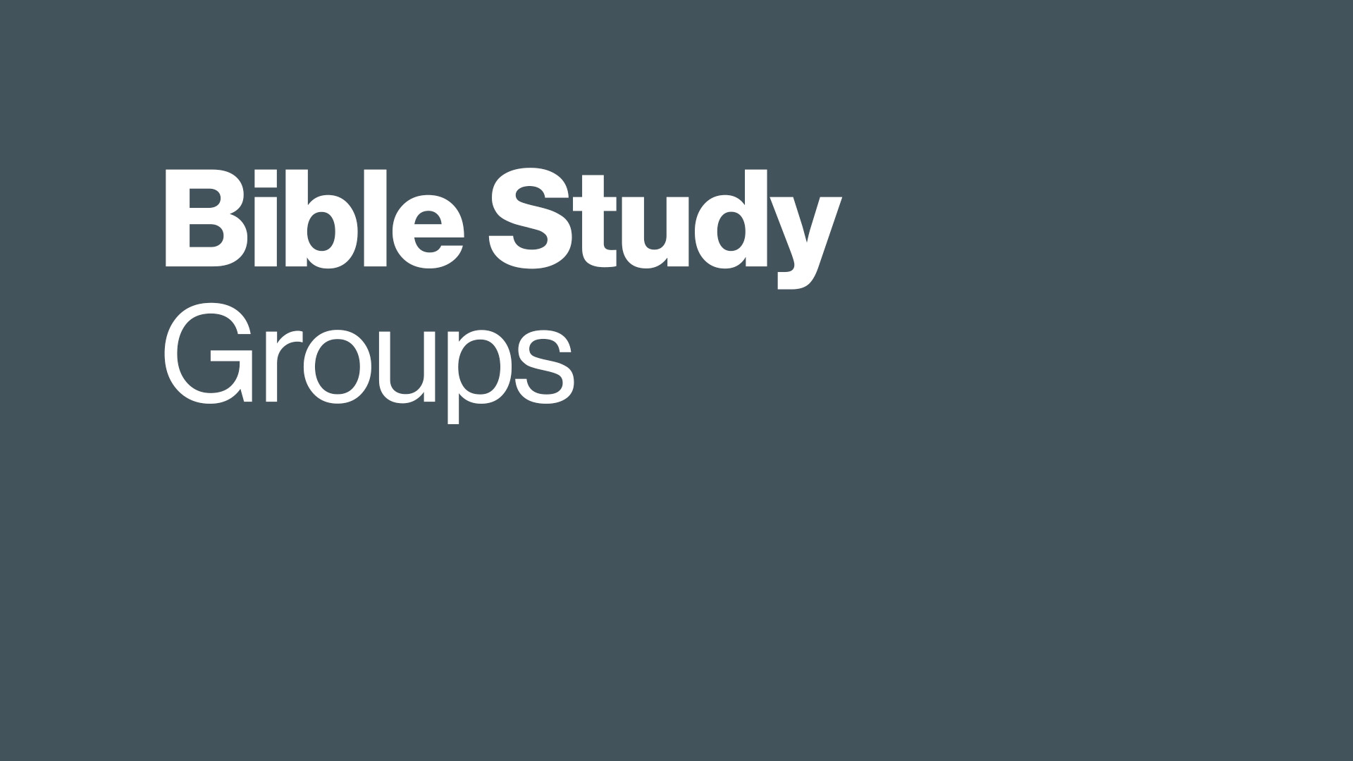 Bible Study Groups Bible Study Groups