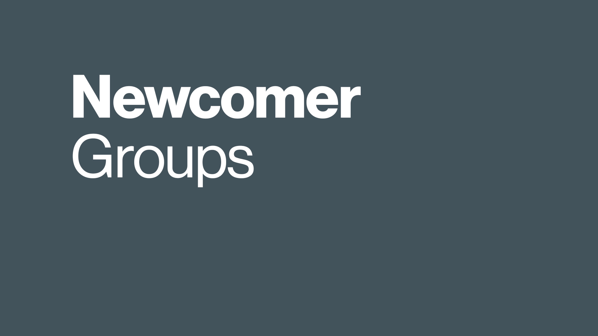 Newcomer Groups Newcomer Groups