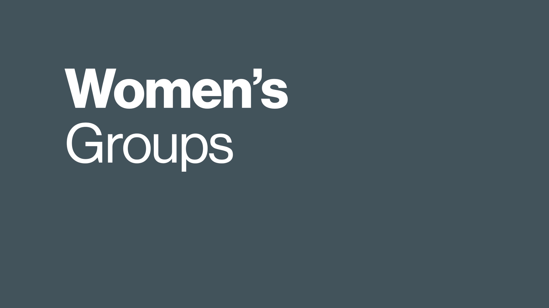 Women's Groups Women's Groups