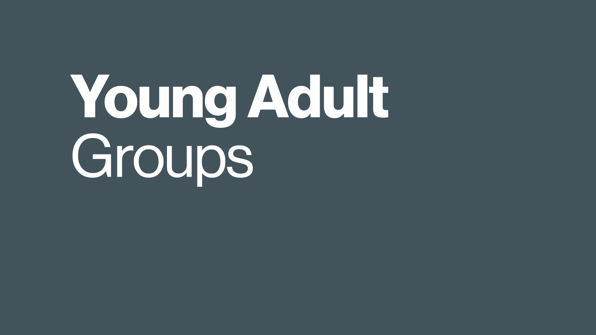 Young Adult Groups Young Adult Groups